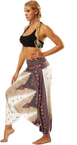 Merkloos Yoga Pants Loose Women High Waist Women Summer Loose Yoga Trousers Baggy Boho Jumpsuit Harem Pants Gym White Fractal -Merkloos Winkel 640x1200 9