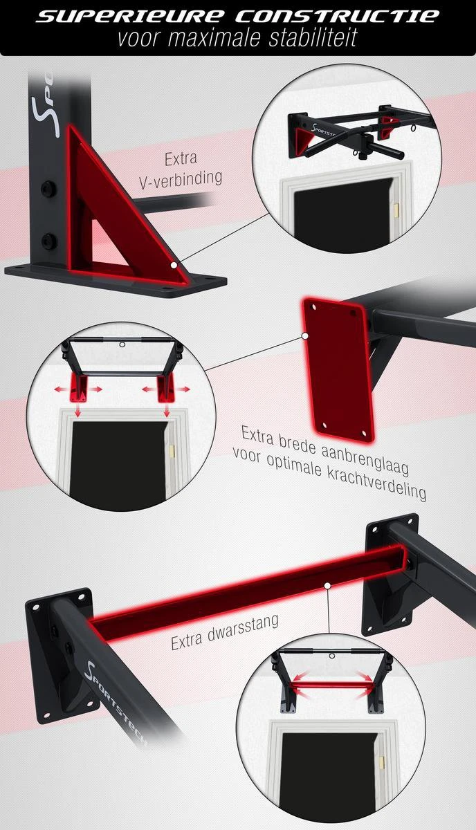 Sportstech Germany 4in1 Optrekstang - Voor Bokszak & TRX - Metaal 7 Sportstech Germany 4in1 Optrekstang - Voor Bokszak & TRX - Metaal - Afbeelding 5