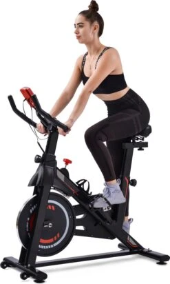 Indoor Cycling Fiets Met Magnetische Weerstand - Stationaire Cardiogym Hometrainer - 6 Kg Vliegwiel En Verstelbaar Comfortabel Zitje - Zwart En Rood -Merkloos Winkel 719x1200 7