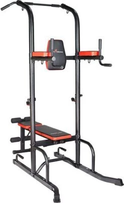Fitness Trainer - Pull Up Toren - Dip Station – Push Up Bar - Dip Rack Halterbank Inc. 50 Kg GEWICHTEN + Sportbank Fitnessbank + Halterschijven + 3 Halterstangen - Multifunctioneel - Volledig Instelbaar - Opklapbaar -Merkloos Winkel 732x1200 4
