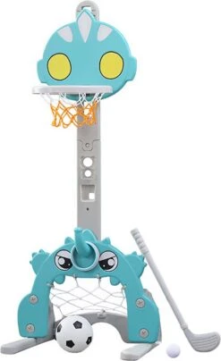 Basketbalkorf Voor Kinderen - 4-in-1 In Hoogte Verstelbare Basketbalstandaard - Voetbal - Adereindhuls - Gooi Een Basketbal - Golf - Binnen En Buiten - Jongens En Meisjes Van 2 Tot 6 Jaar Sportspeelgoed