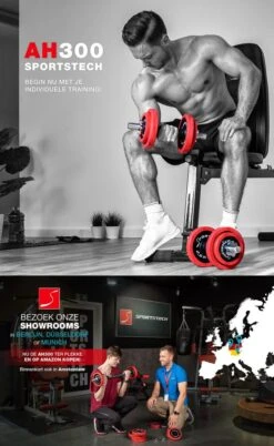 Sportstech AH300 Halterset - Korte&lange Halter Dumbbell Ineen - 30 Kg - Halters - Gewichten -Merkloos Winkel 738x1200 4