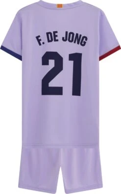 FC Barcelona Frenkie Uit Tenue 21/22 - Frenkie De Jong Voetbaltenue - Barca Voetbalkleding Kids - Frenkie Shirt En Broekje - Maat 140