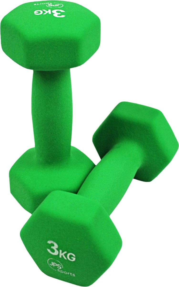 JPS Sports® Dumbells - Gewichten - Dumbells 3kg - Dumbells Set 2 X 3 Kg - Zeshoekig - Duurzaam - Groen 3 JPS Sports® Dumbells - Gewichten - Dumbells 3kg - Dumbells Set 2 X 3 Kg - Zeshoekig - Duurzaam - Groen