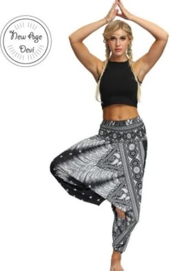 Merkloos Yoga Pants Loose Women High Waist Women Summer Loose Yoga Trousers Baggy Boho Jumpsuit Harem Pants Gym Zwart Wit -Merkloos Winkel 755x1200 3