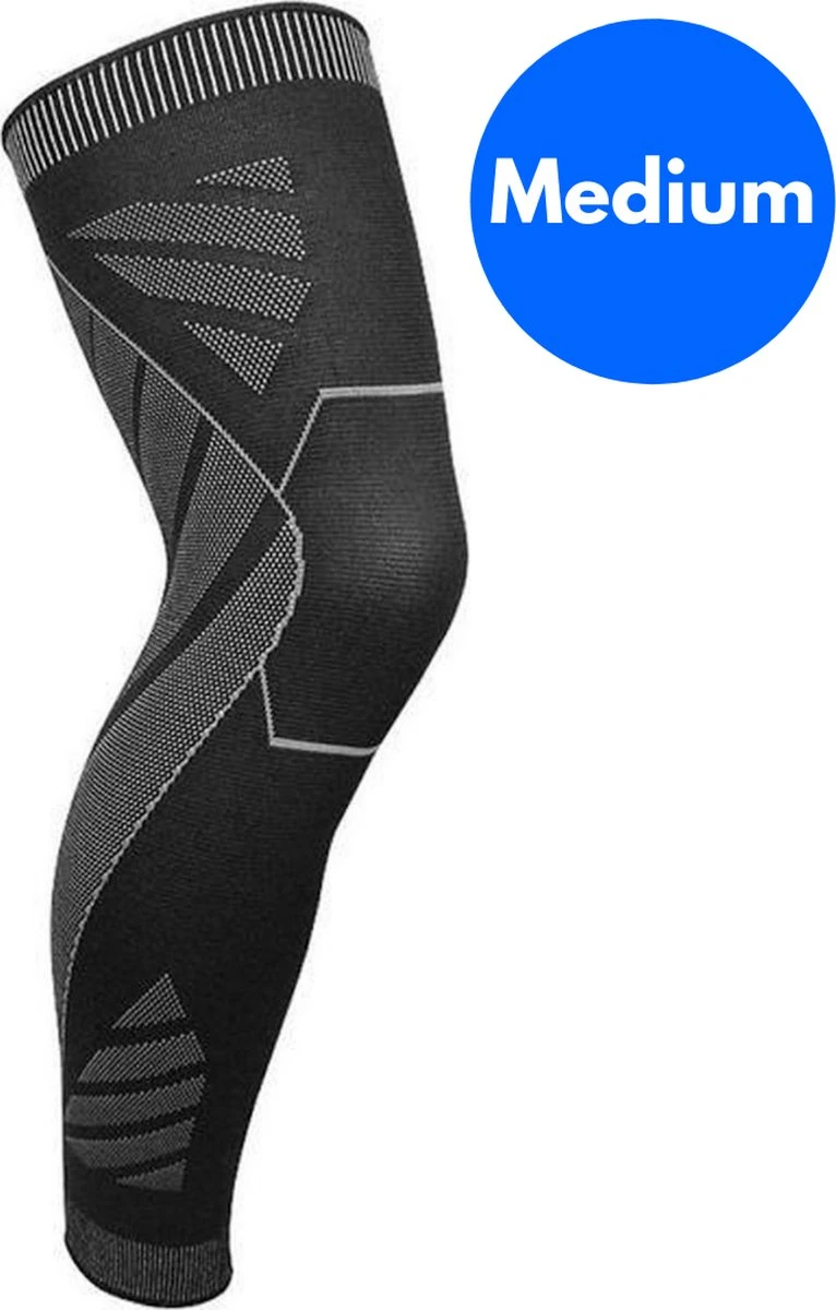 Compressie Brace Voor Benen - Been Verband - Elastische Bandage - Band - Strap - Sleeve - Kousen - Warmers - Anti-Blessure - Sport Ondersteuning - Zwart - Maat: Medium - 1 Stuk 3 Compressie Brace Voor Benen - Been Verband - Elastische Bandage - Band - Strap - Sleeve - Kousen - Warmers - Anti-Blessure - Sport Ondersteuning - Zwart - Maat: Medium - 1 Stuk