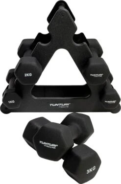 Tunturi Gewichten - Halterset - Dumbbell Set - Neopreen Dummbbells - 1 T/m 3kg - 3 Paar - Incl. Gratis Fitness App -Merkloos Winkel 788x1200 7