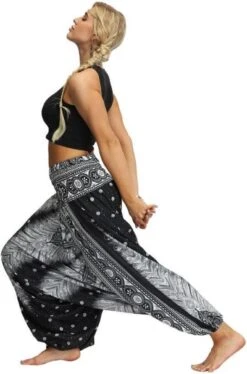 Merkloos Yoga Pants Loose Women High Waist Women Summer Loose Yoga Trousers Baggy Boho Jumpsuit Harem Pants Gym Zwart Wit -Merkloos Winkel 792x1200 21