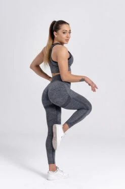 Mives® Sportlegging En Top - Yoga - Fitness Set - Scrunch Butt - Dames Legging - Sportkleding - Fashion Legging - Broeken - Gym Sports - Legging Fitness Wear - High Waist - GRIJS - Maat M - BRA -Merkloos Winkel 799x1200 21