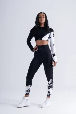 Mives® Sportlegging En Top - Yoga - Fitness Set - Scrunch Butt - Dames Legging - Sportkleding - Fashion Legging - Broeken - Gym Sports - Legging Fitness Wear - High Waist - ZWART BATIK - Maat S - LANGEMOUW -Merkloos Winkel 799x1200 58