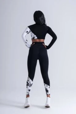 Mives® Sportlegging En Top - Yoga - Fitness Set - Scrunch Butt - Dames Legging - Sportkleding - Fashion Legging - Broeken - Gym Sports - Legging Fitness Wear - High Waist - ZWART BATIK - Maat S - LANGEMOUW -Merkloos Winkel 799x1200 60