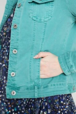 Cassis Kort, Effen Jeansjasje Met Daimlook En Knopen -Merkloos Winkel 799x1200 97