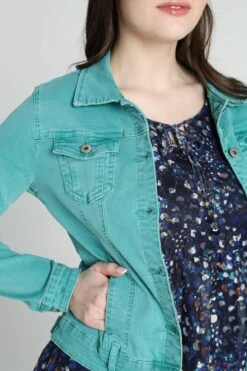 Cassis Kort, Effen Jeansjasje Met Daimlook En Knopen -Merkloos Winkel 799x1200 98