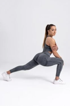 Mives® Sportlegging En Top - Yoga - Fitness Set - Scrunch Butt - Dames Legging - Sportkleding - Fashion Legging - Broeken - Gym Sports - Legging Fitness Wear - High Waist - GRIJS - Maat M - BRA -Merkloos Winkel 800x1200 106