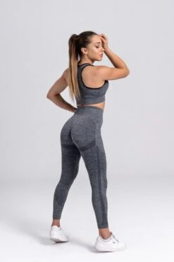 Mives® Sportlegging En Top - Yoga - Fitness Set - Scrunch Butt - Dames Legging - Sportkleding - Fashion Legging - Broeken - Gym Sports - Legging Fitness Wear - High Waist - GRIJS - Maat M - BRA -Merkloos Winkel 800x1200 107