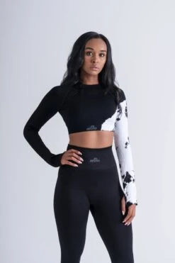 Mives® Sportlegging En Top - Yoga - Fitness Set - Scrunch Butt - Dames Legging - Sportkleding - Fashion Legging - Broeken - Gym Sports - Legging Fitness Wear - High Waist - ZWART BATIK - Maat M - LANGE MOUW -Merkloos Winkel 800x1200 168