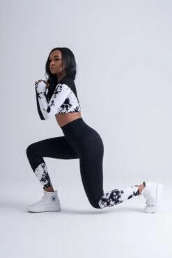 Mives® Sportlegging En Top - Yoga - Fitness Set - Scrunch Butt - Dames Legging - Sportkleding - Fashion Legging - Broeken - Gym Sports - Legging Fitness Wear - High Waist - ZWART BATIK - Maat S - LANGEMOUW -Merkloos Winkel 800x1200 178