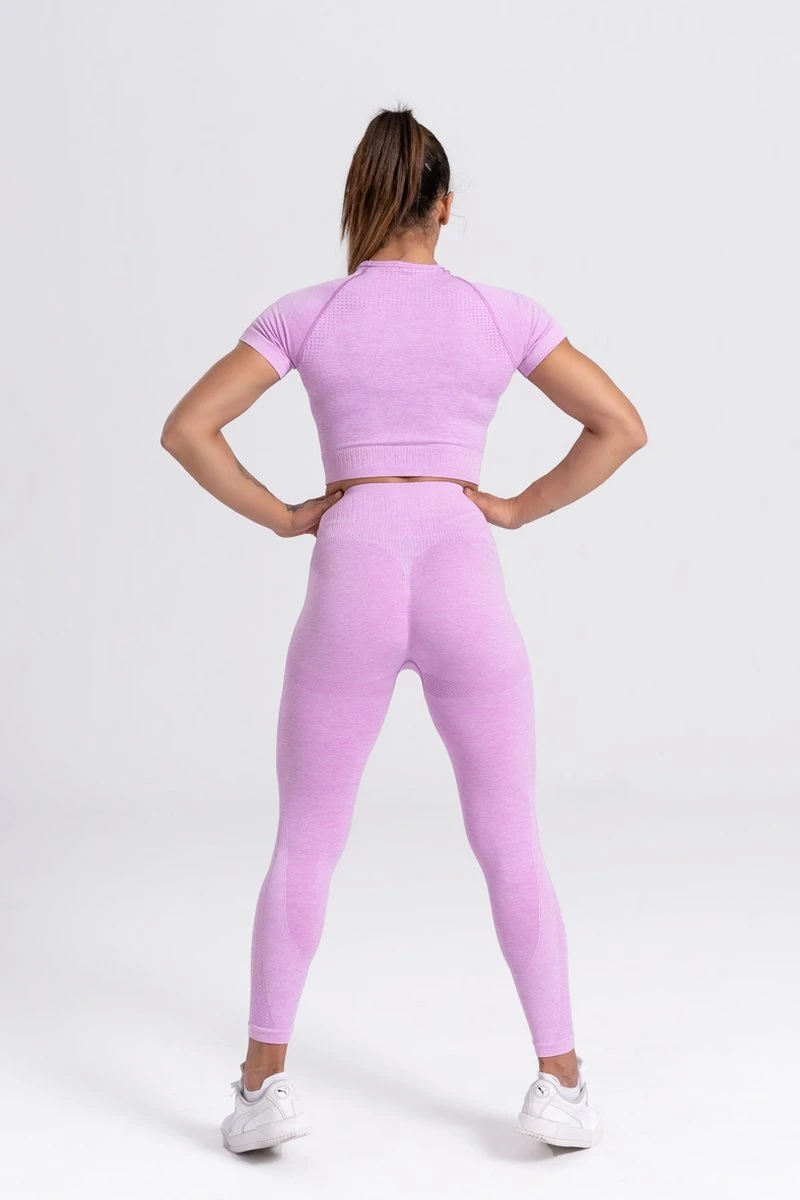 Mives® Sportlegging En Top - Yoga - Fitness Set - Scrunch Butt - Dames Legging - Sportkleding - Fashion Legging - Broeken - Gym Sports - Legging Fitness Wear - High Waist - LILA - Maat S - KORTE MOUWEN 5 Mives® Sportlegging En Top - Yoga - Fitness Set - Scrunch Butt - Dames Legging - Sportkleding - Fashion Legging - Broeken - Gym Sports - Legging Fitness Wear - High Waist - LILA - Maat S - KORTE MOUWEN - Afbeelding 3