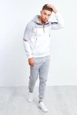 JC Blue Trainingspak Heren – Licht Grijs - Tracksuit Heren - Joggingpak Heren - Maat S