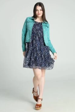 Cassis Kort, Effen Jeansjasje Met Daimlook En Knopen -Merkloos Winkel 802x1200 17