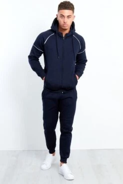 JC Blue Trainingspak Heren – Navy Rits - Tracksuit Heren - Joggingpak Heren – Maat S