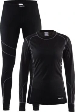 Craft Baselayer Set Thermoset Dames - Black/Granite - Maat XL