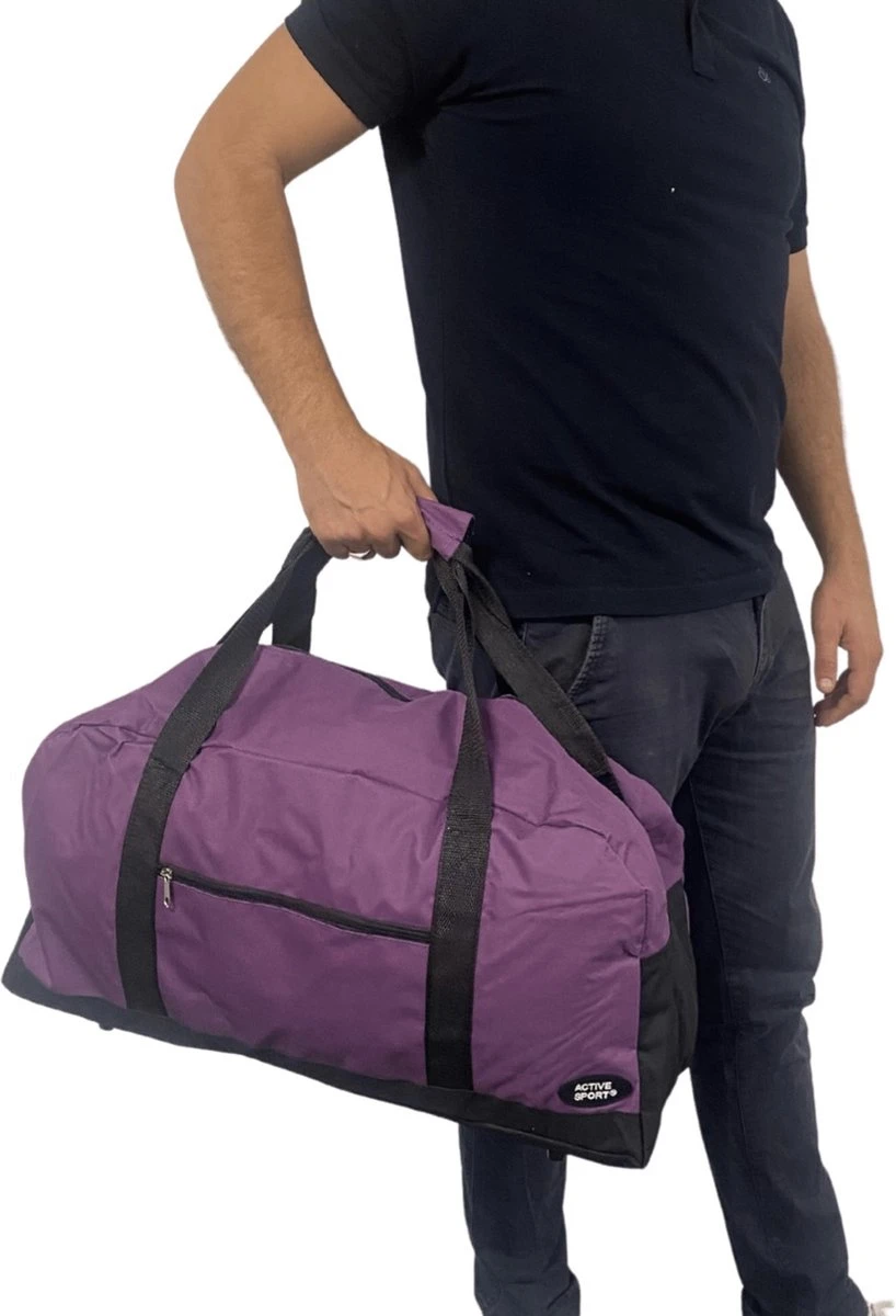 Active Sport Reistas | 40 Liter Weekendtas Sporttas Dames En Heren | Black Purple | 60x30x22cm | Paars Zwarte Reistas 6 Active Sport Reistas | 40 Liter Weekendtas Sporttas Dames En Heren | Black Purple | 60x30x22cm | Paars Zwarte Reistas - Afbeelding 4