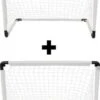 Merkloos 2x Voetbaldoelen -VoetbalGoal - (89 X 55 X 55) - Voetbalplezier - Buitensport - Sportief Speelgoed - Handig Voor Vakantie/Camping