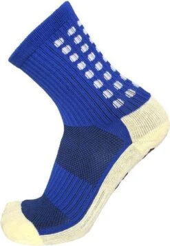 Gripsokken Voetbal Blauw Kids - Sportsokken - Grip - One Size - Anti Blaren - Compressie - Prestatieverhogend - Tennis - Hardlopen - Handbal - Sporten - Fitness - Tennissokken