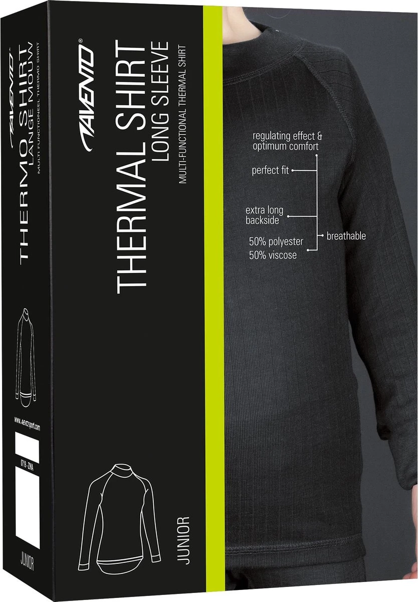 Avento Thermoshirt Kinderen - Zwart - Maat 152 5 Avento Thermoshirt Kinderen - Zwart - Maat 152 - Afbeelding 3