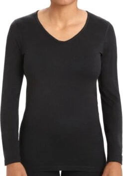 Merkloos Beeren Dames Thermo Shirt Lange Mouw - S - Zwart