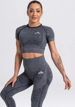 Mives® Sportlegging En Top - Yoga-outfit - Fitness Set - Scrunch Butt - Dames Legging - Sportkleding - Fashion Legging - Broeken - Gym Sports - Legging Fitness Wear - High Waist - GRIJS - Maat M - KORTE MOUWEN -Merkloos Winkel 845x1200 32