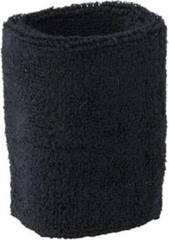 Merkloos 10x Zwart Zweetbandje Voor Pols - Zweetbandjes