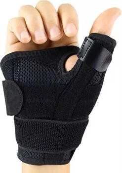 LOUZIR Effectieve Duimbrace – Universeel - Duimbandage – Polsbandage -Zwart – –Beste Oplossing Tegen Duimblessure