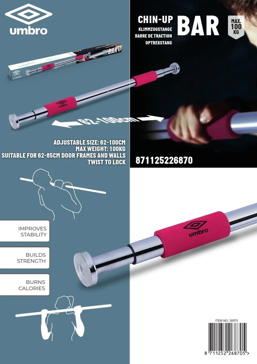 Umbro Pull Up Bar - Optrekstang Deur - Deur Chin-up Bar 5 Umbro Pull Up Bar - Optrekstang Deur - Deur Chin-up Bar - Afbeelding 3