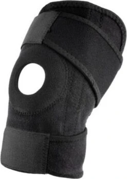 Kniebrace - Open Patella Knie Brace - Verstelbaar Compressie Bandage - Ondersteuning - Sport Band Strap - Beugel - Sleeve - Elastisch Neopreen - Dames En Heren - One Size Fits All - Zwart