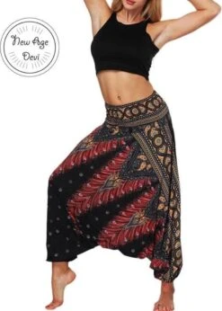 Merkloos Yoga Trousers Baggy Boho Jumpsuit Gym Rood Zwart- Vrouwen - Maat M -Merkloos Winkel 856x1200 20
