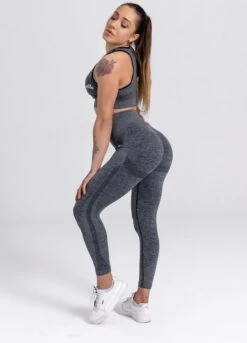 Mives® Sportlegging En Top - Yoga - Fitness Set - Scrunch Butt - Dames Legging - Sportkleding - Fashion Legging - Broeken - Gym Sports - Legging Fitness Wear - High Waist - GRIJS - Maat M - BRA -Merkloos Winkel 864x1200 7
