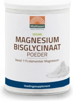 Mattisson - Magnesium Bisglycinaat Poeder - 11% Elementair Magnesium - 200 G