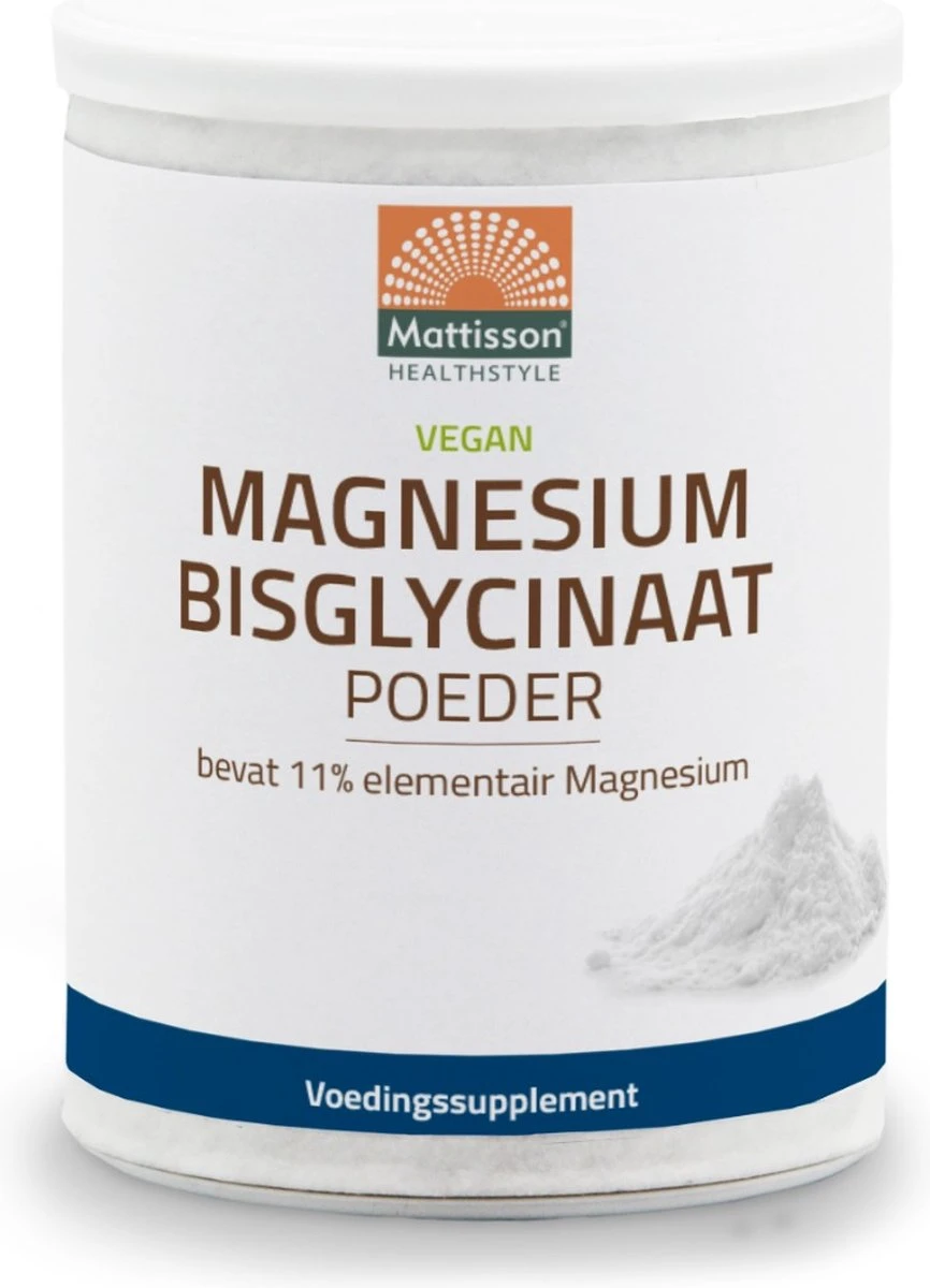 Mattisson - Magnesium Bisglycinaat Poeder - 11% Elementair Magnesium - 200 G 3 Mattisson - Magnesium Bisglycinaat Poeder - 11% Elementair Magnesium - 200 G