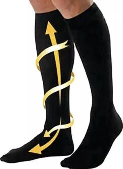 Compressiekousen Maat L/XL (40-44) **BEST QUALITY** / Steunkousen / Compression Socks – Elastisch - Zwart / Sportsokken / Werksokken / Running Socks / Gesloten / Hardlopen / Hardloopsokken / Werksokken Heren