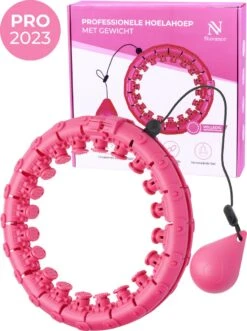 Nuvance - Verstelbare Fitness Hoelahoep Met Gewicht - Voor Volwassenen En Kinderen - Weighted Hula Hoop - Smart Hoepel - Roze