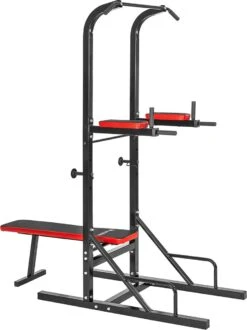 Tectake - Krachtstation Dipstation Met Optrekstang En Drukbank - 404161