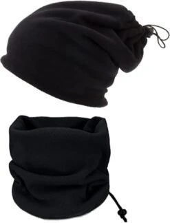 Nekwarmer - Unisex - Col Sjaal - Fleece Halswarmer - Dames/Heren - Bandana Hoofdband - Multifunctioneel - Zwart -Merkloos Winkel 914x1200