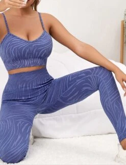 Sportchic - Sportoutfit - Sportkleding Set Dames - Squat Proof - Fitness Legging + Sport BH - Yoga Kleding - Sport Top - Fitness Legging - Fitness Kleding Set Voor Dames - Blauw - S -Merkloos Winkel 914x1200 8