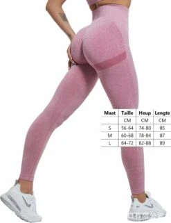 Merkloos Sportlegging | Dames | Roze | Sportbroek | Sportkleding | Yoga Legging | Hardloopbroek | Fitness | Maat L -Merkloos Winkel 924x1200 13