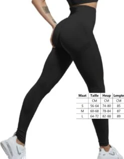 Gym Revolution - Sportlegging Dames - Sportkleding Dames - Sportbroek Dames - Sportlegging - Push Up - Shape Legging - Sportlegging Dames High Waist - Hardloopbroek Dames - Yoga Legging Dames - Zwart Maat S -Merkloos Winkel 935x1200 7
