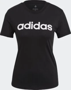 Adidas W LIN T Dames Sportshirt - Zwart - Maat L