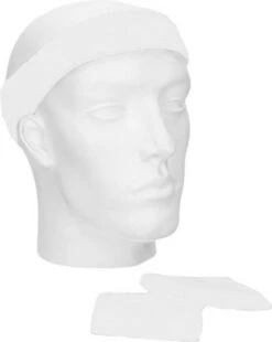 Merkloos Setje Wit Zweetbandjes - Wit Sportdag Set Pols En Hoofd Zweetbandjes