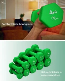 JPS Sports® Dumbells - Gewichten - Dumbells 4kg - Dumbells Set 2 X 4 Kg - Zeshoekig - Duurzaam - Groen -Merkloos Winkel 960x1200 70